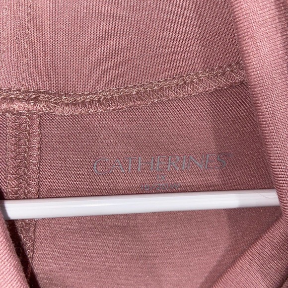 Catherines Tunic Womens 1X Pink Turtle Neck Solid Pullover Long Sleeve Casual - Picture 4 of 12